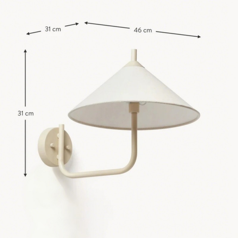 Rhodes Minimalist Linen Fabric Cone Wall Light