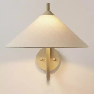 Rhodes Minimalist Linen Fabric Cone Wall Light Rhodes Minimalist Linen Fabric Cone Wall Light