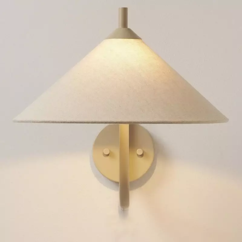 Rhodes Minimalist Linen Fabric Cone Wall Light