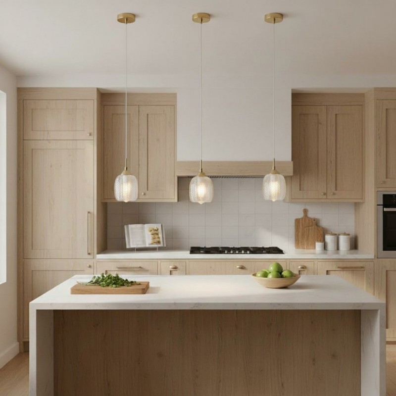 Martyn Modern Satin Textured Glass Pendant Light