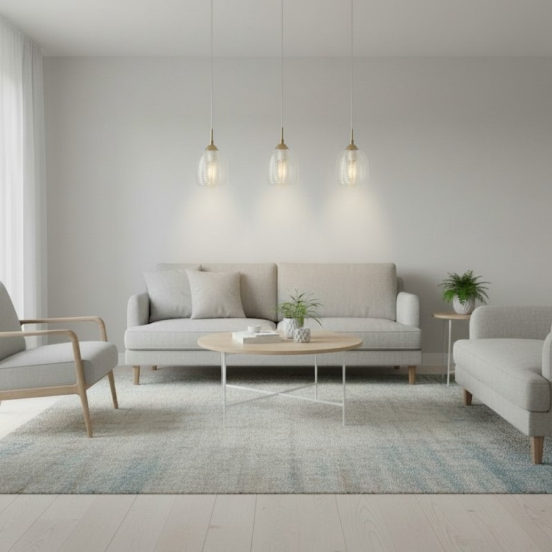 Martyn Modern Satin Textured Glass Pendant Light