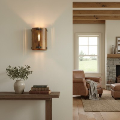 Zoe Industrial Rustic Bronze Cylindrical Metal Wall Sconce Zoe Industrial Rustic Bronze Cylindrical Metal Wall Sconce