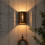 Zoe Industrial Rustic Bronze Cylindrical Metal Wall Sconce