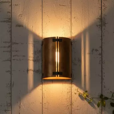 Zoe Industrial Rustic Bronze Cylindrical Metal Wall Sconce Zoe Industrial Rustic Bronze Cylindrical Metal Wall Sconce