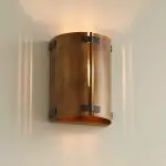 Sharon Industrial Textured Curve Brass Wall Light