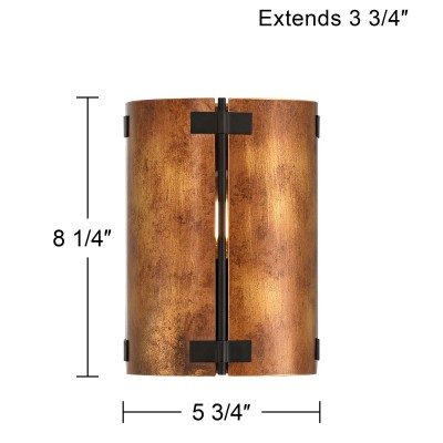 Zoe Industrial Rustic Bronze Cylindrical Metal Wall Sconce Zoe Industrial Rustic Bronze Cylindrical Metal Wall Sconce