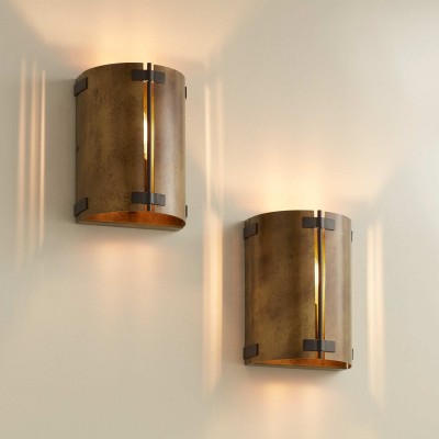 Zoe Industrial Rustic Bronze Cylindrical Metal Wall Sconce Zoe Industrial Rustic Bronze Cylindrical Metal Wall Sconce