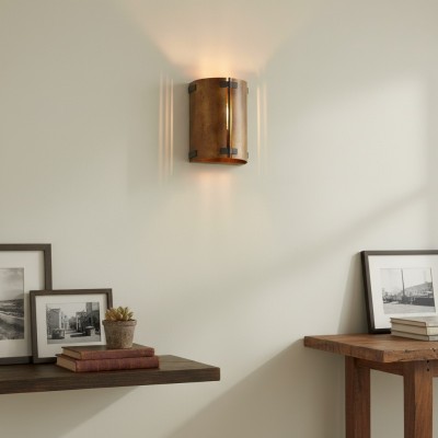 Zoe Industrial Rustic Bronze Cylindrical Metal Wall Sconce Zoe Industrial Rustic Bronze Cylindrical Metal Wall Sconce