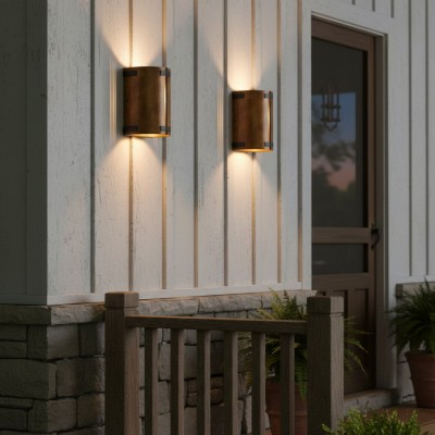 Zoe Industrial Rustic Bronze Cylindrical Metal Wall Sconce Zoe Industrial Rustic Bronze Cylindrical Metal Wall Sconce