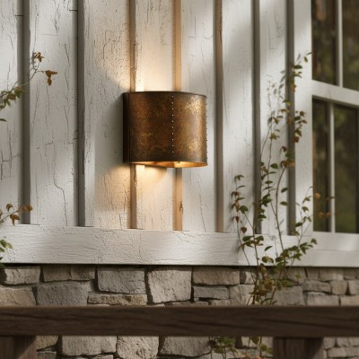 Sharon Industrial Textured Curve Brass Wall Light Sharon Industrial Textured Curve Brass Wall Light