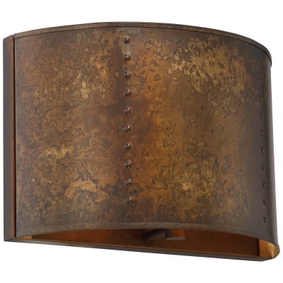 Sharon Industrial Textured Curve Brass Wall Light Sharon Industrial Textured Curve Brass Wall Light
