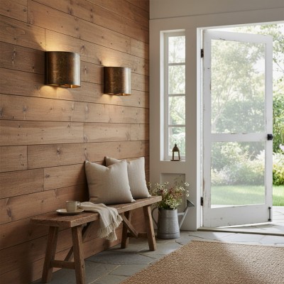 Sharon Industrial Textured Curve Brass Wall Light Sharon Industrial Textured Curve Brass Wall Light