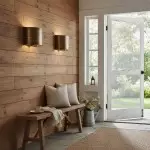 Sharon Industrial Textured Curve Brass Wall Light