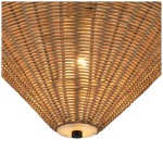 Martin Minimalist Natural Cone Rattan Semi-Flush Mount Ceiling Light