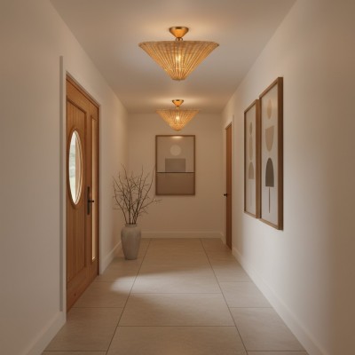 Martin Minimalist Natural Cone Rattan Semi-Flush Mount Ceiling Light Martin Minimalist Natural Cone Rattan Semi-Flush Mount Ceiling Light