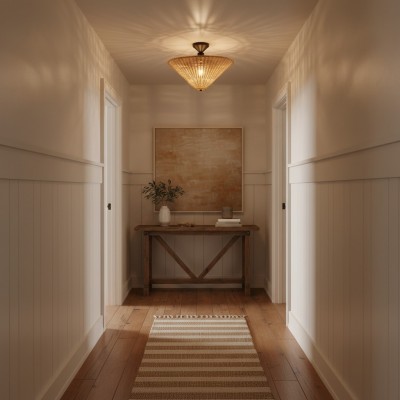 Martin Minimalist Natural Cone Rattan Semi-Flush Mount Ceiling Light Martin Minimalist Natural Cone Rattan Semi-Flush Mount Ceiling Light