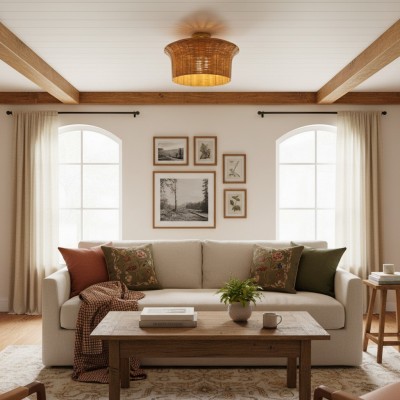 Martin Minimalist Natural Hat Shade Rattan Semi-Flush Mount Ceiling Light Martin Minimalist Natural Hat Shade Rattan Semi-Flush Mount Ceiling Light