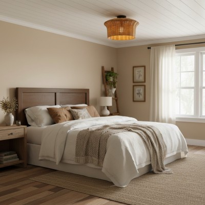 Martin Minimalist Natural Hat Shade Rattan Semi-Flush Mount Ceiling Light Martin Minimalist Natural Hat Shade Rattan Semi-Flush Mount Ceiling Light