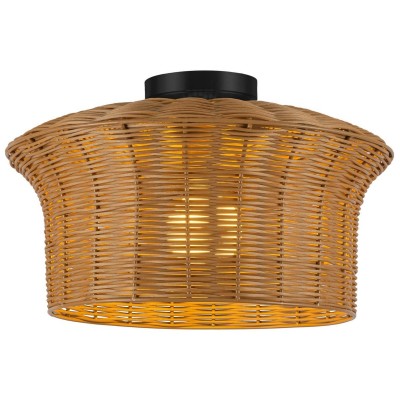 Martin Minimalist Natural Hat Shade Rattan Semi-Flush Mount Ceiling Light Martin Minimalist Natural Hat Shade Rattan Semi-Flush Mount Ceiling Light