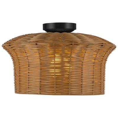 Martin Minimalist Natural Hat Shade Rattan Semi-Flush Mount Ceiling Light Martin Minimalist Natural Hat Shade Rattan Semi-Flush Mount Ceiling Light