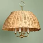 Margaret Minimalist Natural 4-Light Dome Rattan Brass Pendant Light Margaret Minimalist Natural 4-Light Dome Rattan Brass Pendant Light