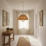 Margaret Minimalist Natural 4-Light Dome Rattan Brass Pendant Light Margaret Minimalist Natural 4-Light Dome Rattan Brass Pendant Light