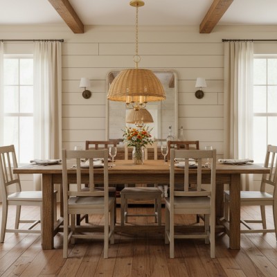 Margaret Minimalist Natural 4-Light Dome Rattan Brass Pendant Light Margaret Minimalist Natural 4-Light Dome Rattan Brass Pendant Light