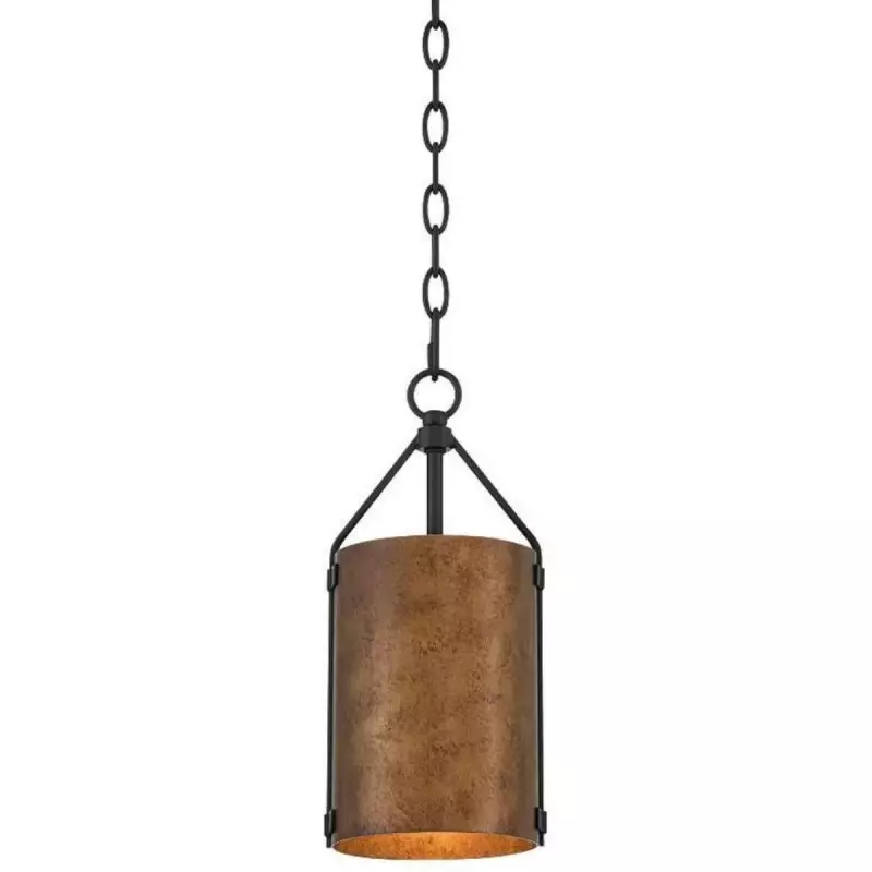 Grange Industrial Rustic Bronze Cylinder Pendant Light