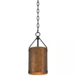 Grange Industrial Rustic Bronze Cylinder Pendant Light