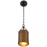 Grange Industrial Rustic Bronze Cylinder Pendant Light