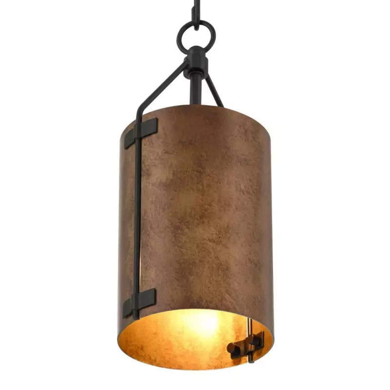 Grange Industrial Rustic Bronze Cylinder Pendant Light