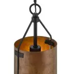 Grange Industrial Rustic Bronze Cylinder Pendant Light