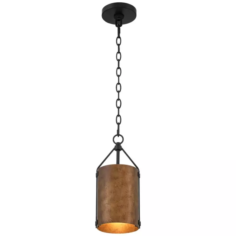 Grange Industrial Rustic Bronze Cylinder Pendant Light