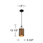 Grange Industrial Rustic Bronze Cylinder Pendant Light