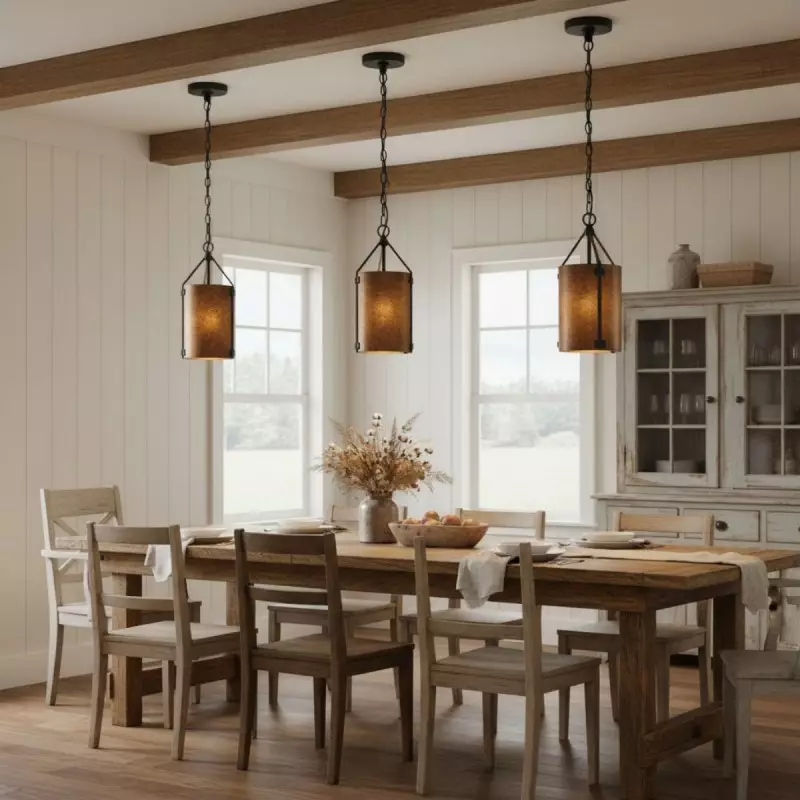 Grange Industrial Rustic Bronze Cylinder Pendant Light