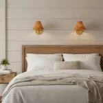 Betty Natural Rattan Cone Brass Wall Sconce Betty Natural Rattan Cone Brass Wall Sconce