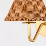 Betty Natural Rattan Cone Brass Wall Sconce Betty Natural Rattan Cone Brass Wall Sconce