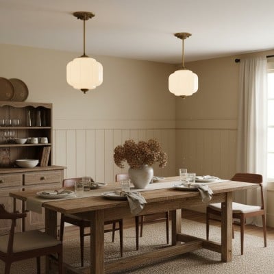 Conran Vintage Milk Glass Lantern Eloise Ceiling Light