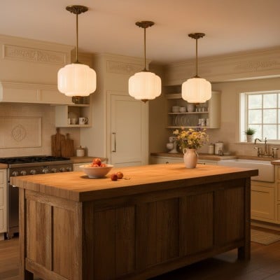 Conran Vintage Milk Glass Lantern Eloise Ceiling Light