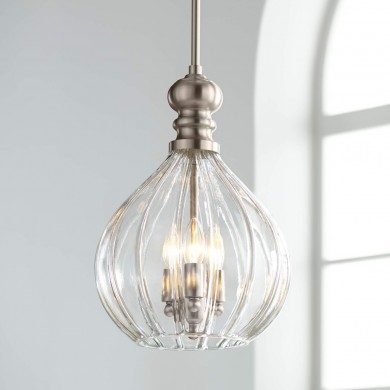 Plan Modern 3-Light Blown Textured Glass Pendant Light