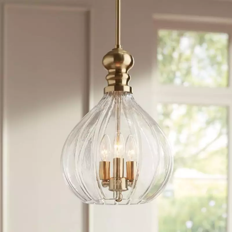 Plan Modern 3-Light Blown Textured Glass Pendant Light Plan Modern 3-Light Blown Textured Glass Pendant Light