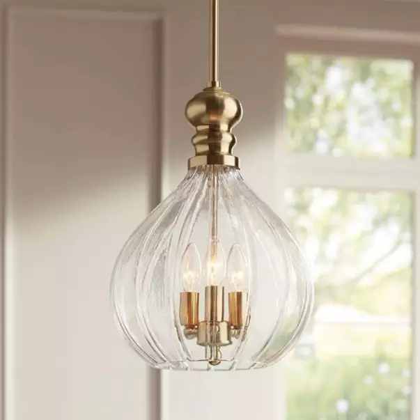 Plan Modern 3-Light Blown Textured Glass Pendant Light