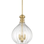 Plan Modern 3-Light Blown Textured Glass Pendant Light Plan Modern 3-Light Blown Textured Glass Pendant Light