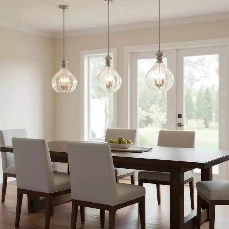 Plan Modern 3-Light Blown Textured Glass Pendant Light Plan Modern 3-Light Blown Textured Glass Pendant Light