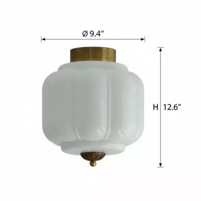 Conran Vintage Milk Glass Semi Flush Mount Eloise Ceiling Light Conran Vintage Milk Glass Semi Flush Mount Eloise Ceiling Light