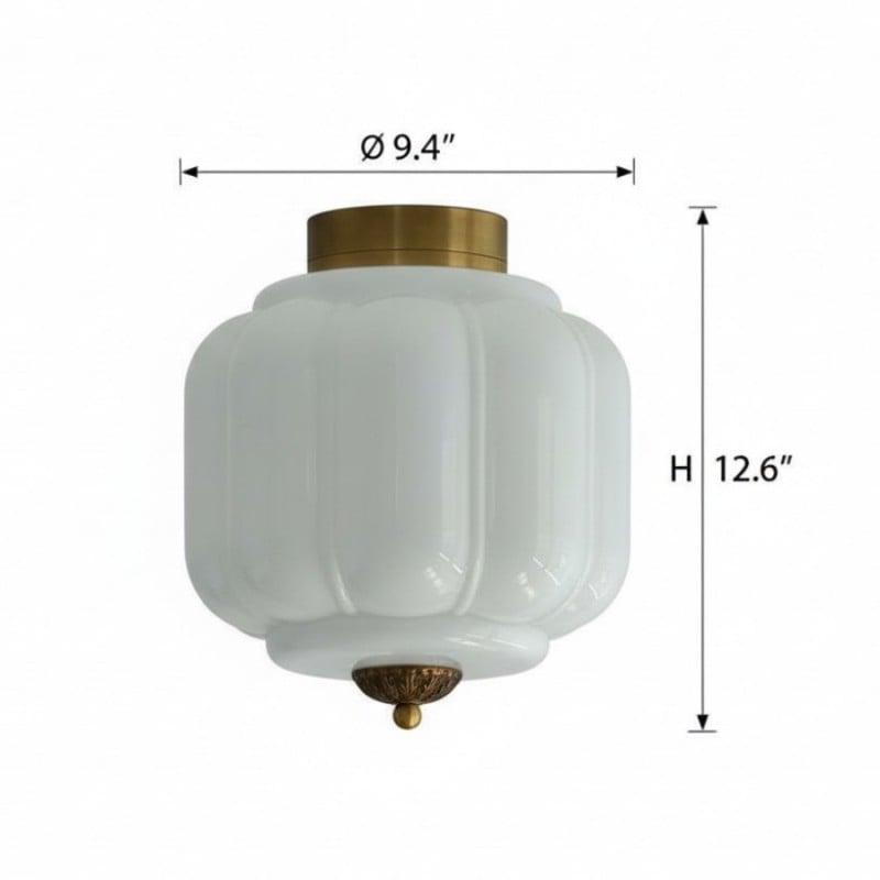 Conran Vintage Milk Glass Semi Flush Mount Eloise Ceiling Light Conran Vintage Milk Glass Semi Flush Mount Eloise Ceiling Light
