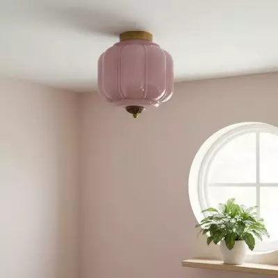 Conran Vintage Milk Glass Semi Flush Mount Eloise Ceiling Light Conran Vintage Milk Glass Semi Flush Mount Eloise Ceiling Light