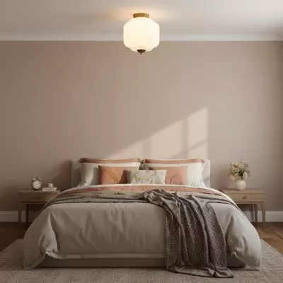 Conran Vintage Milk Glass Semi Flush Mount Eloise Ceiling Light Conran Vintage Milk Glass Semi Flush Mount Eloise Ceiling Light