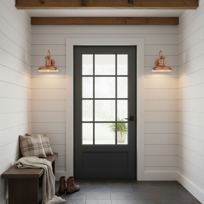 Howells Industrial Modern Copper Metal Outdoor Wall Sconce