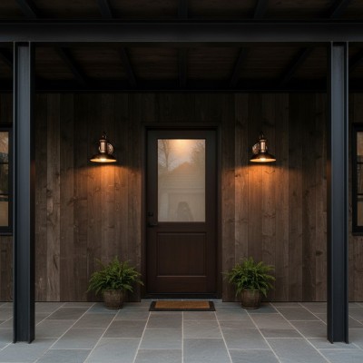 Howells Industrial Modern Copper Metal Outdoor Wall Sconce Howells Industrial Modern Copper Metal Outdoor Wall Sconce